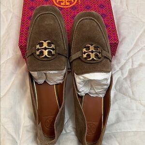 Tory Burch Brown Suede Loafers